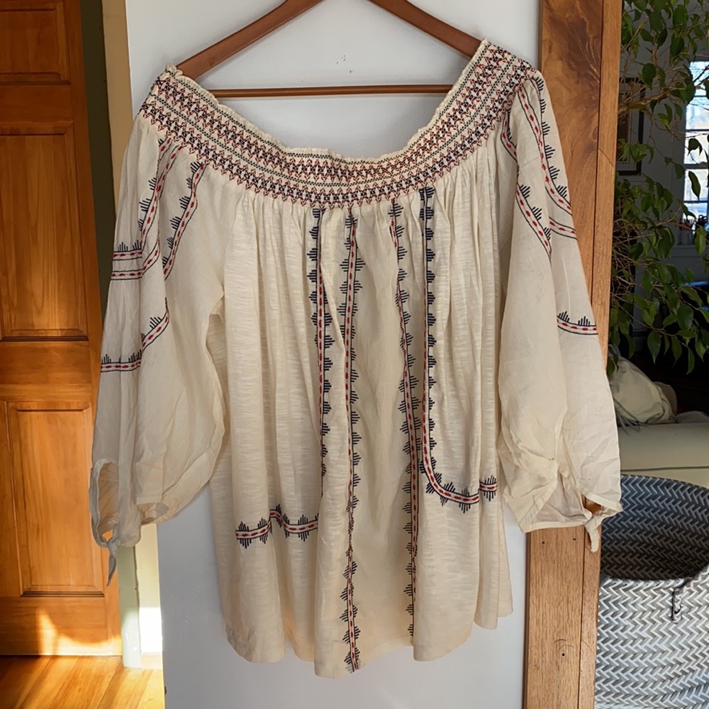 🌟3 for $25/Vintage America Blues Peasant Top